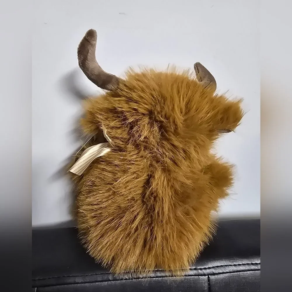 NWT Plush Highland Cow Stuffed Animal – Brown Furry Cuddle Toy